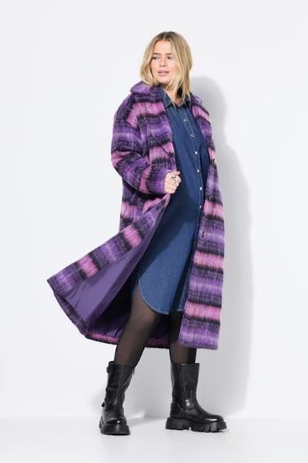 Plus size veliki brojevi Kaput karirani za punije