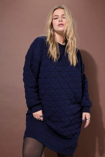 Plus size veliki brojevi Haljina mini s printom srca za punije
