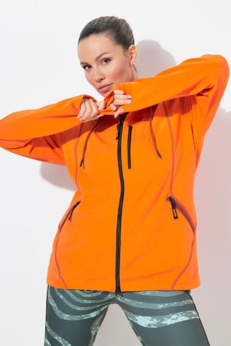 Plus size veliki brojevi Majica dugih rukava s patentnim zatvaračem i kapuljačom za punije