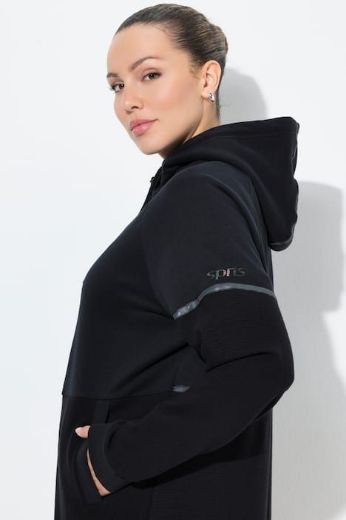 Plus size veliki brojevi Majica sportska dugih rukava s patentnim zatvaračem i kapuljačom za punije