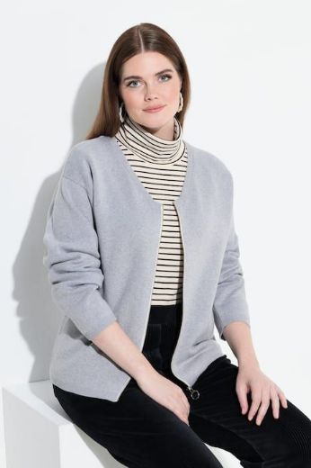 Plus size veliki brojevi Kardigan dugih rukava s patentnim zatvaračem za punije