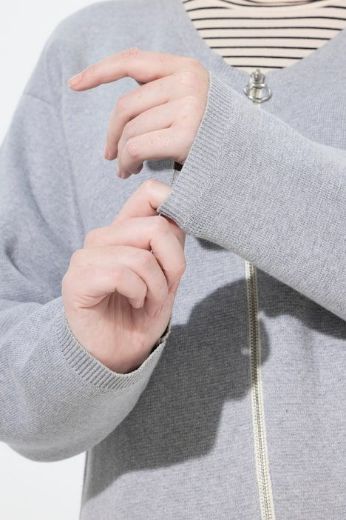 Plus size veliki brojevi Kardigan dugih rukava s patentnim zatvaračem za punije