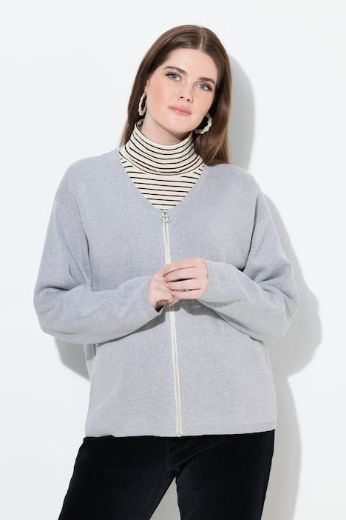 Plus size veliki brojevi Kardigan dugih rukava s patentnim zatvaračem za punije