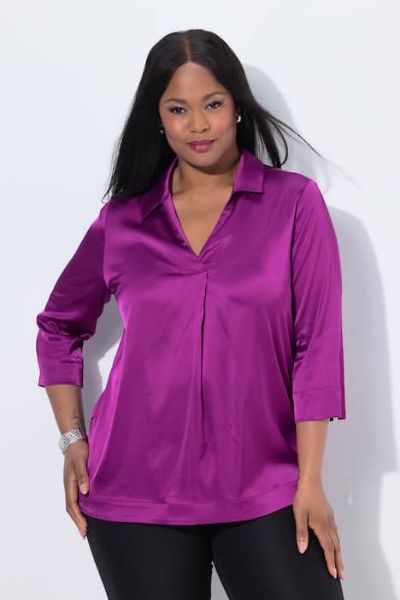 Veliki brojevi Bluza elegantna 3/4 rukava moda za punije
