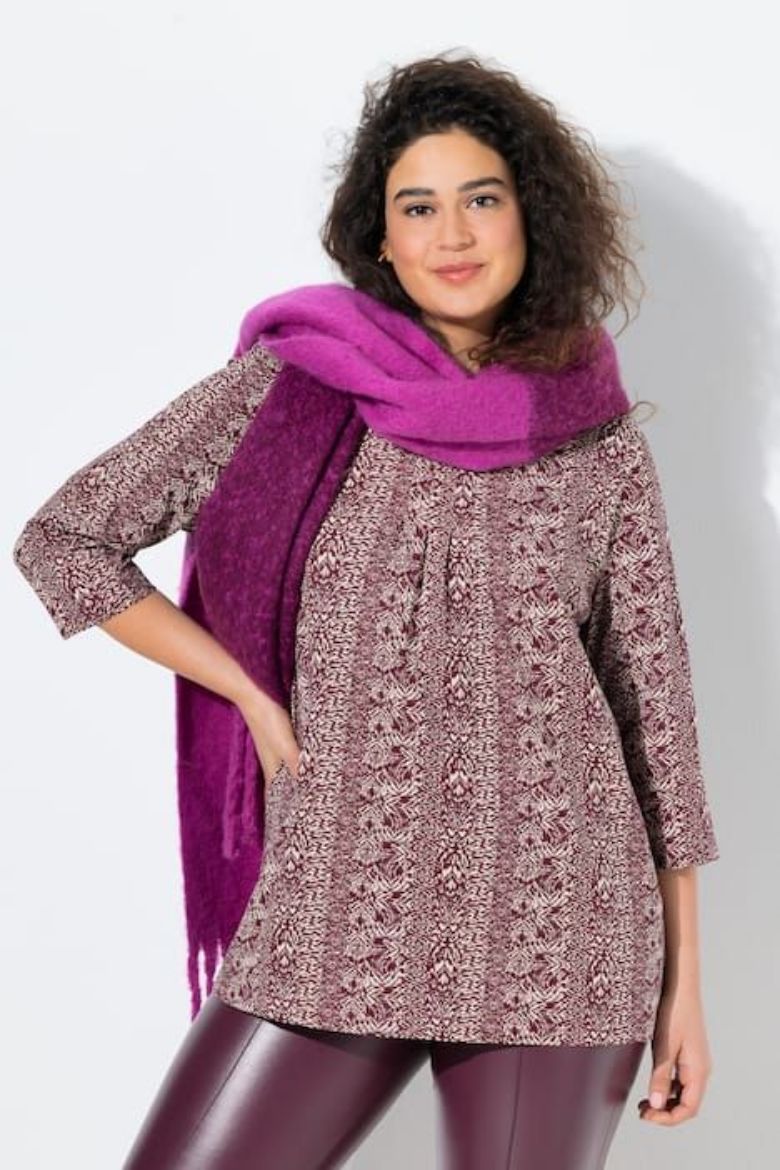 Plus size veliki brojevi Majica 3/4 rukava A kroja za punije