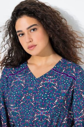 Plus size veliki brojevi Haljina dugih rukava A kroja za punije