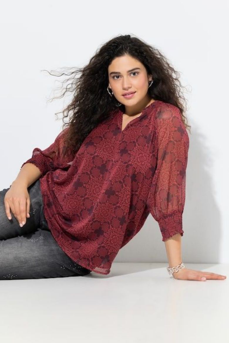 Plus size veliki brojevi Tunika 3/4 rukava A kroja za punije