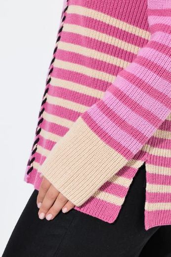 Plus size veliki brojevi Pulover dugih rukava V ovratnika za punije