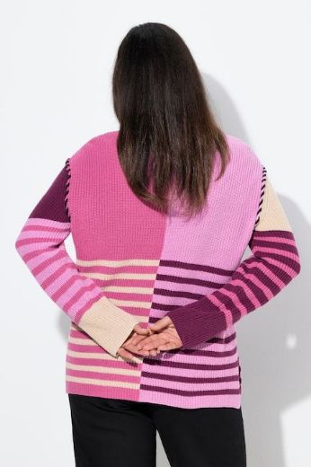 Plus size veliki brojevi Pulover dugih rukava V ovratnika za punije