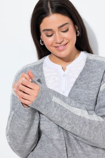 Plus size veliki brojevi Kardigan dugih rukava dužeg kroja za punije