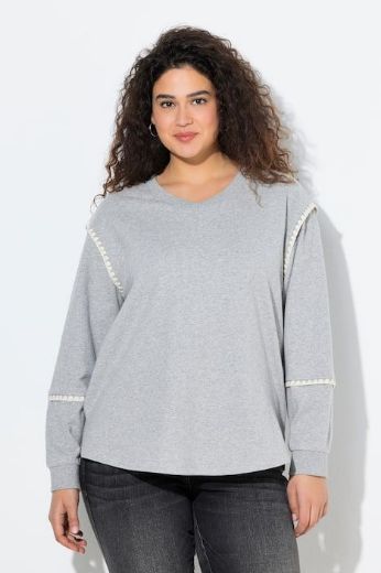 Plus size veliki brojevi Majica dugih rukava V ovratnika za punije