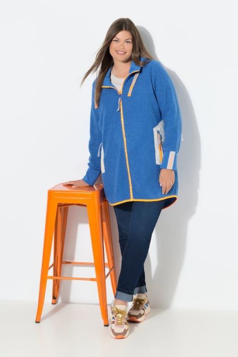 Plus size veliki brojevi Majica dugih rukava s patentnim zatvaračem i kapuljačom za punije