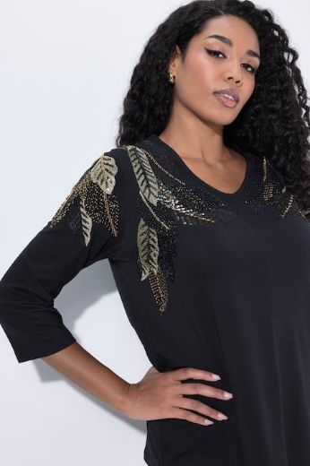 Plus size veliki brojevi Majica elegantna 3/4 rukava V ovratnika za punije