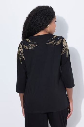 Plus size veliki brojevi Majica elegantna 3/4 rukava V ovratnika za punije