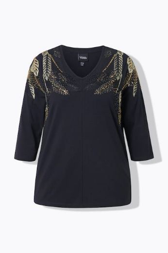 Plus size veliki brojevi Majica elegantna 3/4 rukava V ovratnika za punije