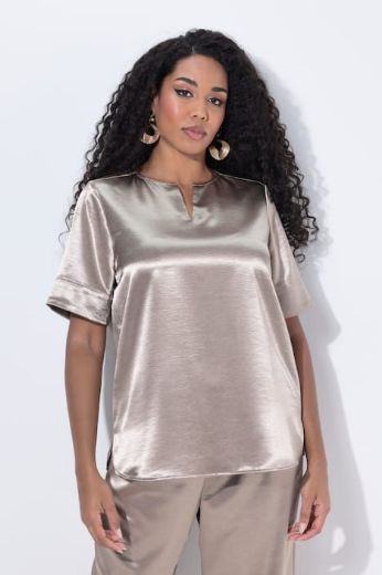 Plus size veliki brojevi Bluza elegantna kratkih rukava od satena za punije