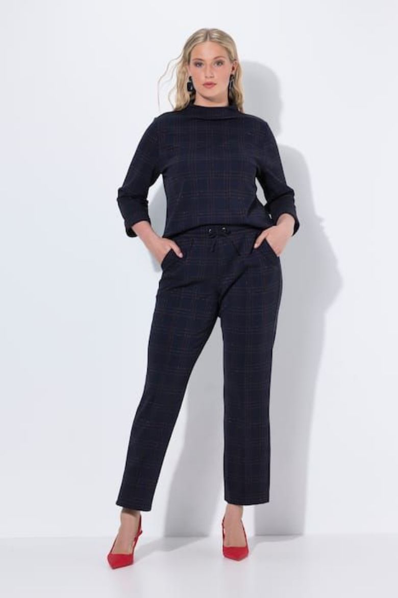 Plus size veliki brojevi Hlače karirane ravnih nogavica za punije