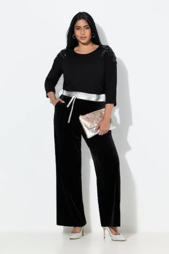 Plus size veliki brojevi Hlače elegantne od pliša za punije