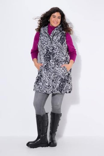 Plus size veliki brojevi Prsluk prošiveni dužeg kroja s kapuljačom za punije