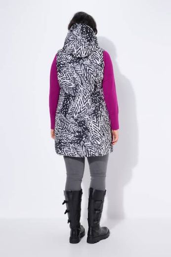 Plus size veliki brojevi Prsluk prošiveni dužeg kroja s kapuljačom za punije