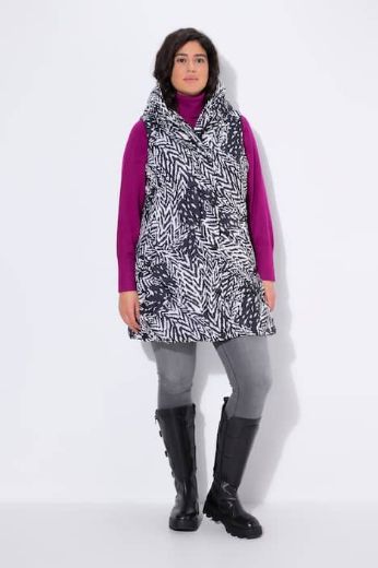 Plus size veliki brojevi Prsluk prošiveni dužeg kroja s kapuljačom za punije