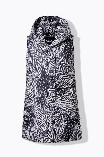 Plus size veliki brojevi Prsluk prošiveni dužeg kroja s kapuljačom za punije