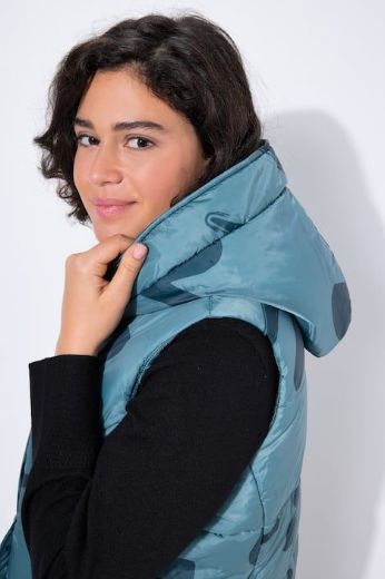 Plus size veliki brojevi Prsluk prošiveni dužeg kroja s kapuljačom za punije