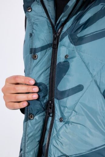 Plus size veliki brojevi Prsluk prošiveni dužeg kroja s kapuljačom za punije