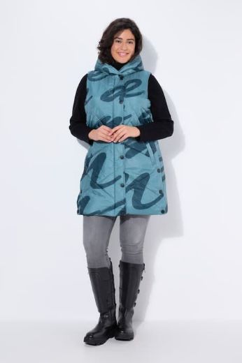 Plus size veliki brojevi Prsluk prošiveni dužeg kroja s kapuljačom za punije