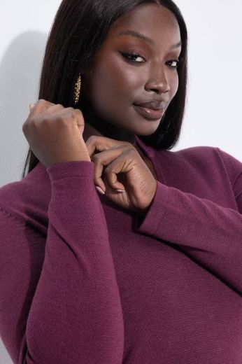 Plus size veliki brojevi Pulover dugih rukava V ovratnika za punije