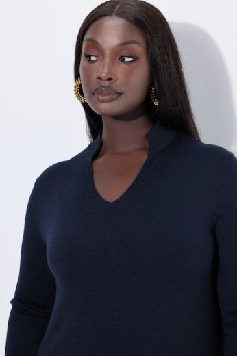 Plus size veliki brojevi Pulover dugih rukava V ovratnika za punije