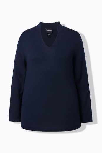 Plus size veliki brojevi Pulover dugih rukava V ovratnika za punije