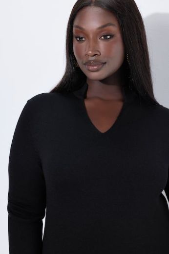 Plus size veliki brojevi Pulover dugih rukava V ovratnika za punije