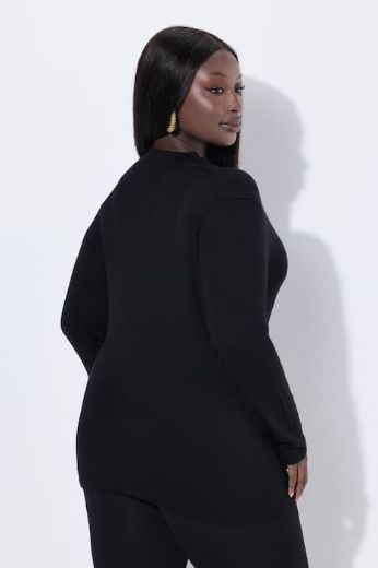 Plus size veliki brojevi Pulover dugih rukava V ovratnika za punije