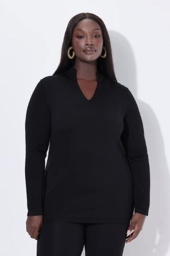 Plus size veliki brojevi Pulover dugih rukava V ovratnika za punije