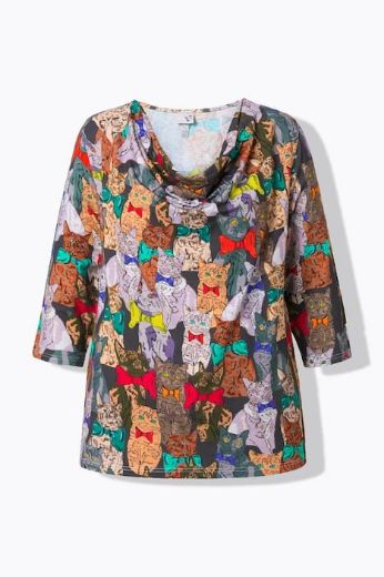 Plus size veliki brojevi Majica s printom spuštenog ovratnika za punije