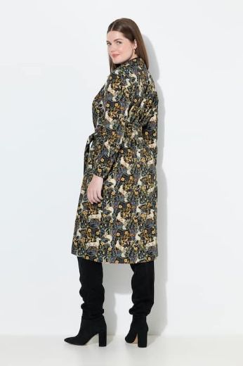 Plus size veliki brojevi Haljina dugih rukava na kopčanje za punije