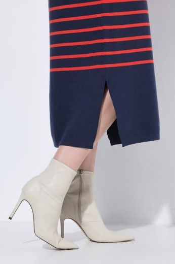 Plus size veliki brojevi Haljina midi pletena na pruge za punije