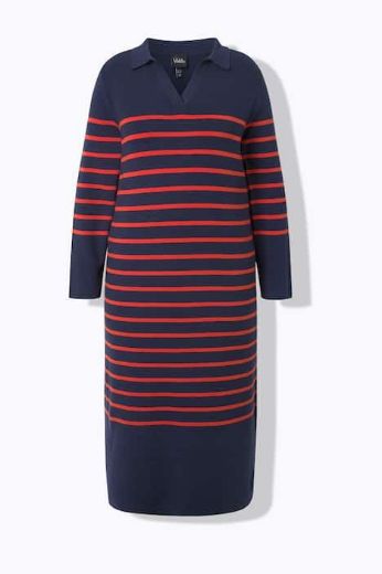 Plus size veliki brojevi Haljina midi pletena na pruge za punije