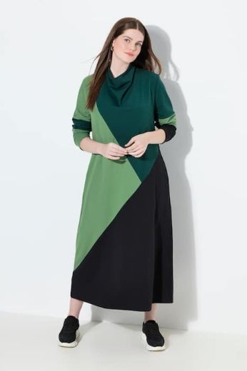 Plus size veliki brojevi Haljina od eko pamuka dugih  rukava za punije