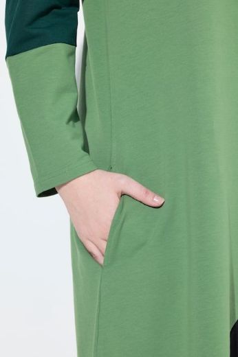 Plus size veliki brojevi Haljina od eko pamuka dugih  rukava za punije