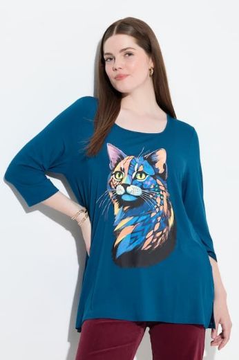 Plus size veliki brojevi Majica A kroja s printom za punije