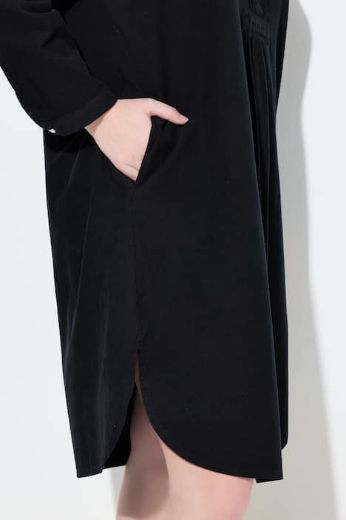 Plus size veliki brojevi Haljina dugih rukava s gumbićima za punije