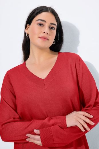 Plus size veliki brojevi Pulover s V ovratnikom za punije