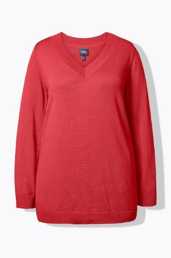 Plus size veliki brojevi Pulover s V ovratnikom za punije