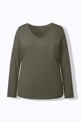 Plus size veliki brojevi Majica dugih rukava V ovratnika za punije