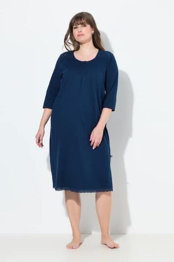 Plus size veliki brojevi Spavaćica 3/4 rukava s gumbićima za punije