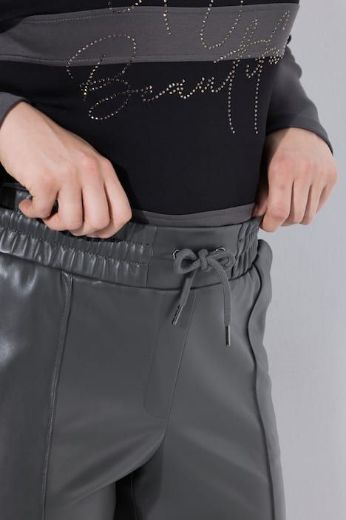 Plus size veliki brojevi Hlače imitacija kože na vezanje za punije