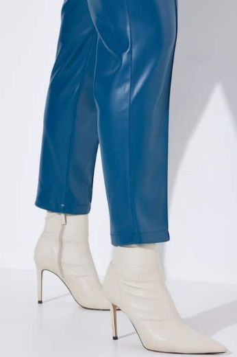 Plus size veliki brojevi Hlače imitacija kože na vezanje za punije