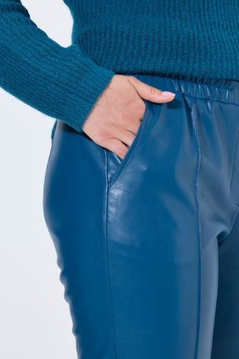 Plus size veliki brojevi Hlače imitacija kože na vezanje za punije